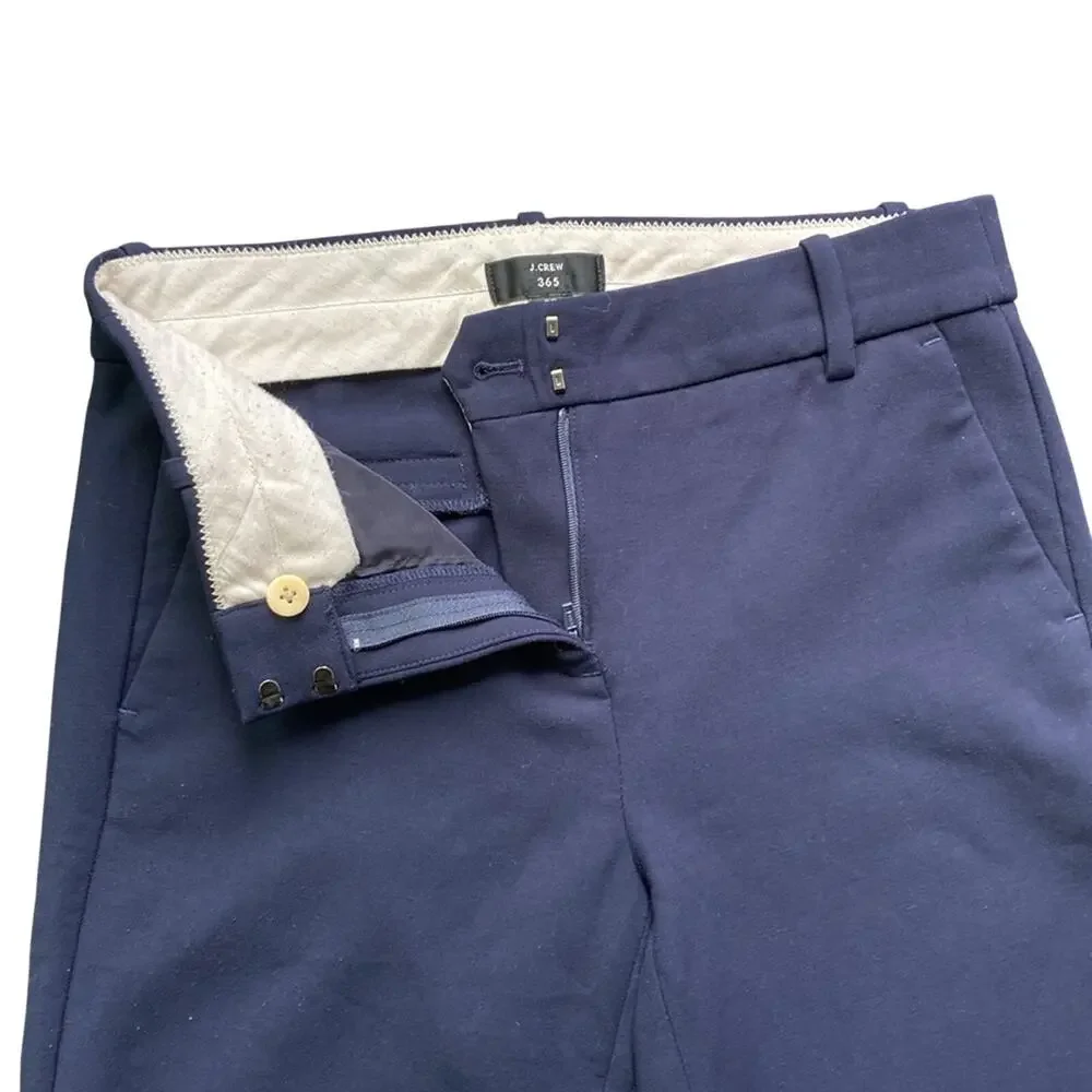 J. CREW Trouser Womens Sz 2 Petite Navy Everyday Crop Essential